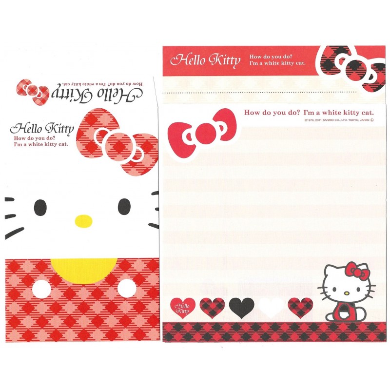 Ano 2011. Conjunto de Papel de Carta Hello Kitty Cat CVM1 Sanrio