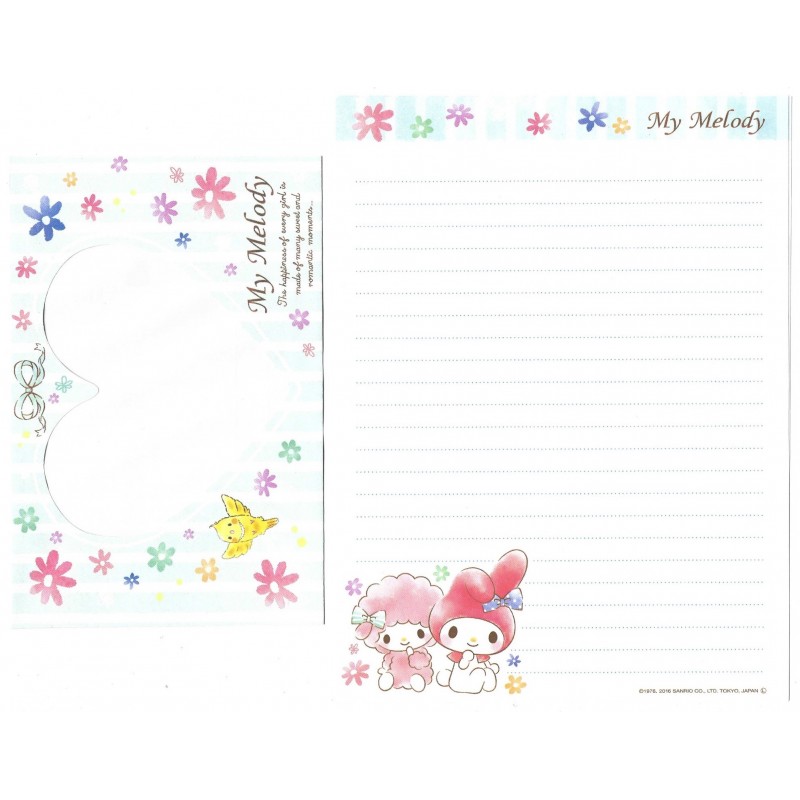 Ano 2016. Kit 2 Conjuntos de Papel de Carta My Melody & Piano Sanrio