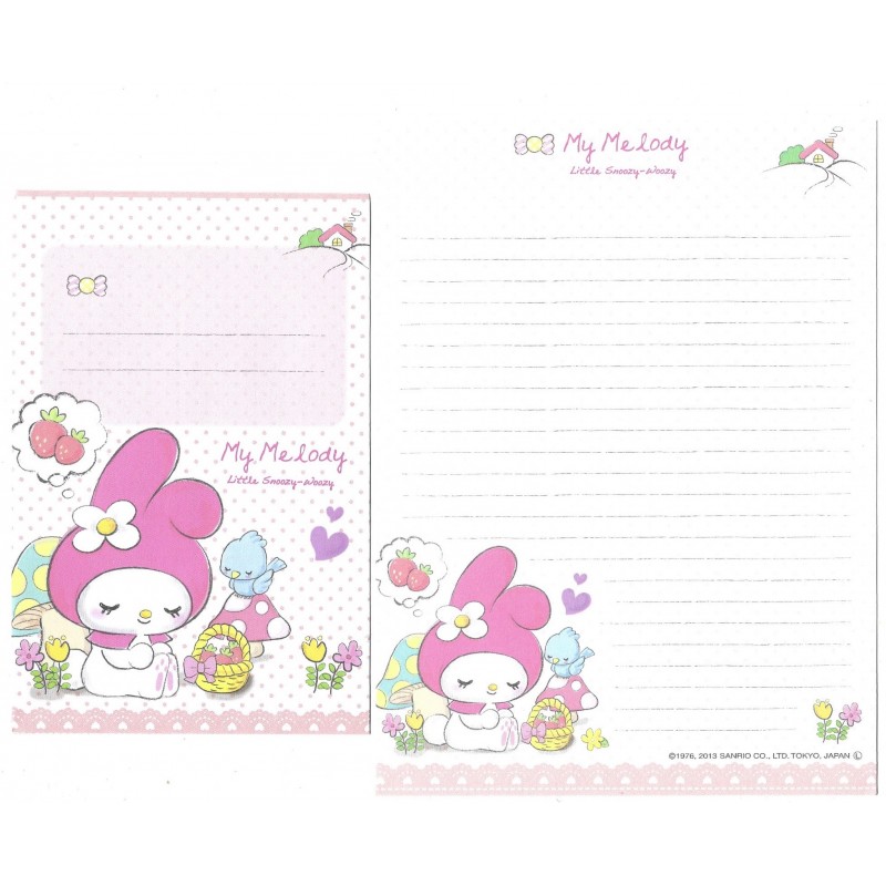 Ano 2013. Kit 2 Conjuntos de Papel de Carta My Melody Snoozy-Woozy