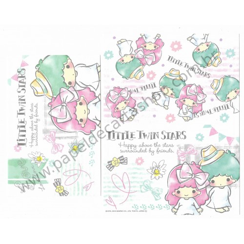 Ano 2015. Kit 2 Conjuntos de Papel de Carta Little Twin Stars Happy Sanrio