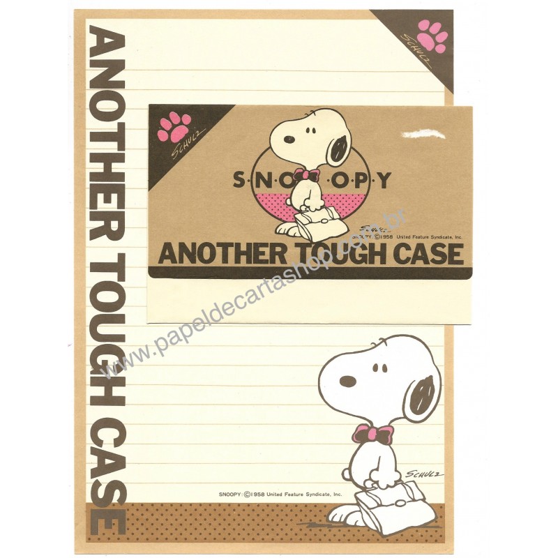 Conjunto de Papel de Carta Tough Case Antigo Hallmark Japan