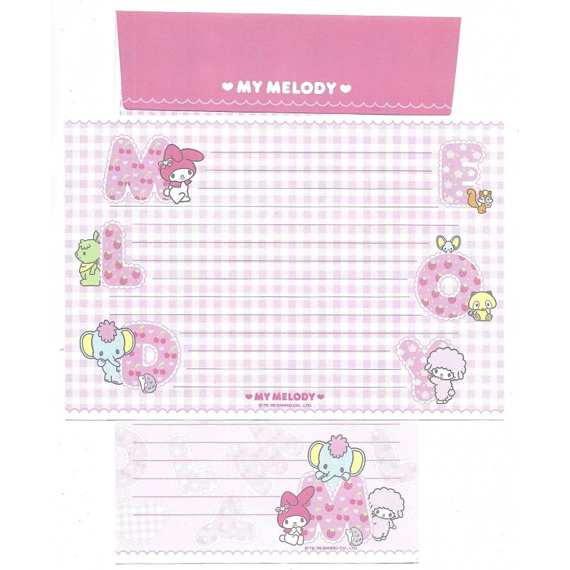 Ano 2009. Conjunto de Papel de Carta My Melody MM Sanrio