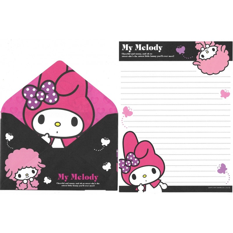 Ano 2010. Kit 2 Conjuntos de Papel de Carta My Melody Cheerful Sanrio