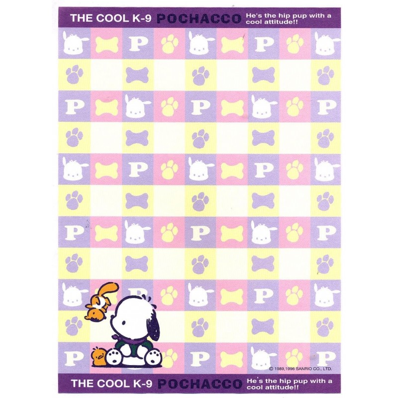 Ano 1996. Papel de Carta Pochacco CRS Vintage Sanrio