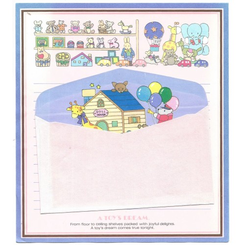 Conjunto de Papel de Carta Antigo Vintage A Toy's Dream Japan