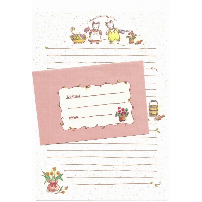 Conjunto de Papel de Carta Vintage Beautiful Holiday JAPAN