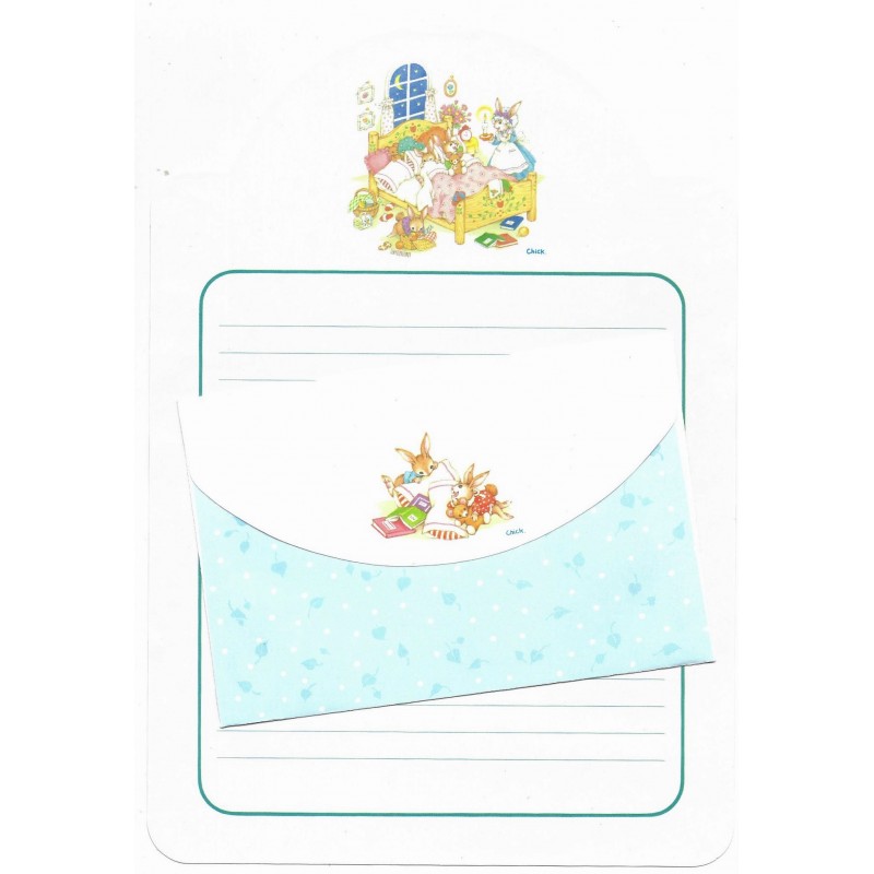 Conjunto de Papel de Carta Vintage Chick JAPAN