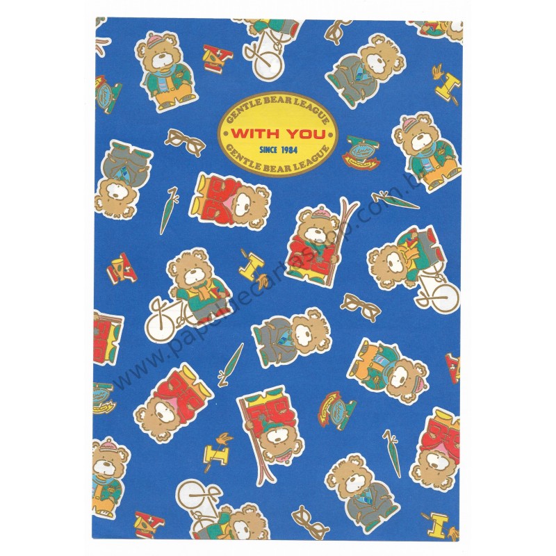 Ano 1984. Papel de Carta Gentle Bear League CAZ Sanrio