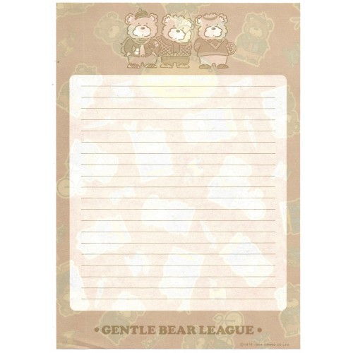 Ano 1984. Papel de Carta Gentle Bear League CVM Sanrio