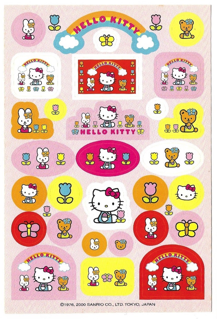 Cartela de Adesivos Personagens Hello Kitty