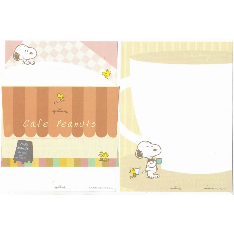 Kit 2 Conjuntos de Papel de Carta Cafe Peanuts