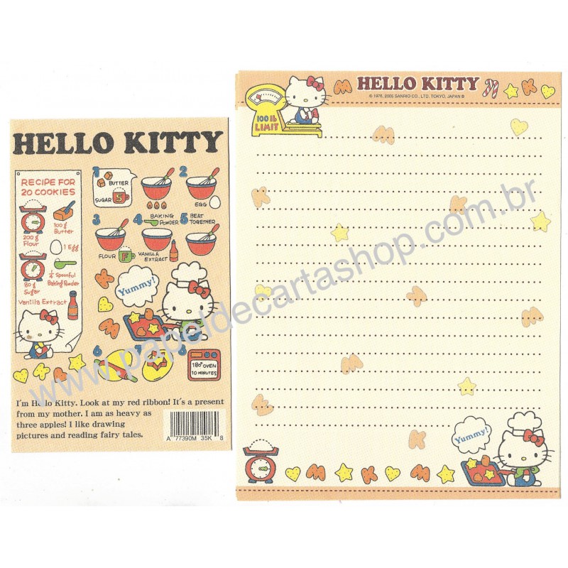 Ano 2005. Conjunto de Papel de Carta Hello Kitty 01 Sanrio