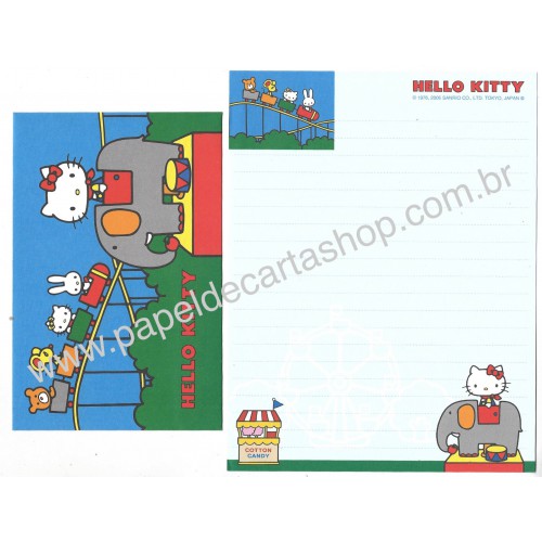 Ano 2005. Conjunto de Papel de Carta Hello Kitty 10 Sanrio