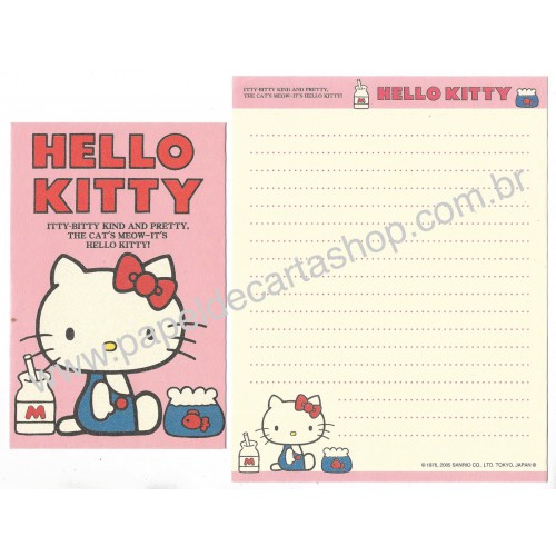 Ano 2005. Conjunto de Papel de Carta Hello Kitty 13 Sanrio