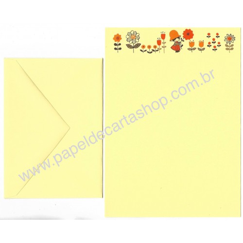 Conjunto de Papel de Carta Antigo Importado Charmers Yellow Hallmark