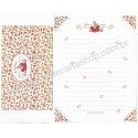 Ano 1990. Conjunto de Papel de Carta Marron Cream Vintage Sanrio