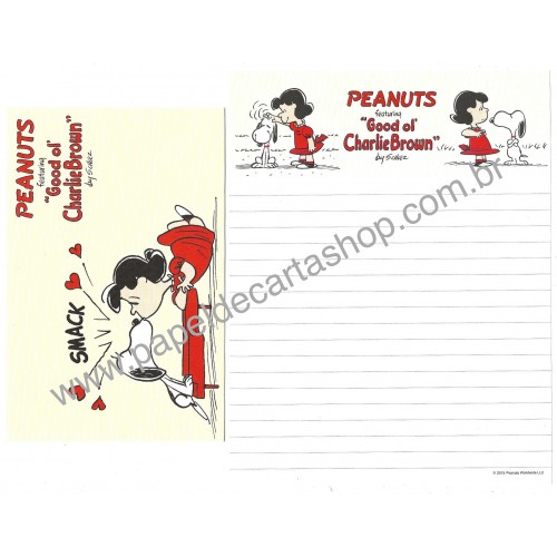 Kit 2 Conjuntos de Papel de Carta Vintage Peanuts Snoopy Smack 2015