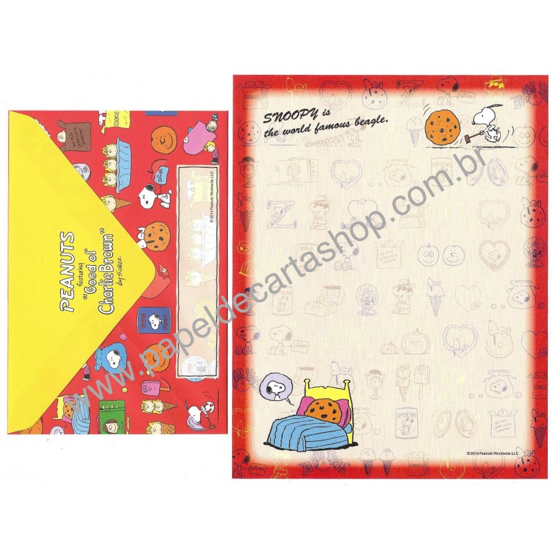 Kit 2 Conjuntos de Papel de Carta Snoopy Cookies CVM 2014