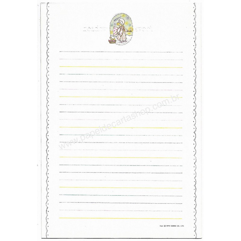 Ano 1976. Papel de Carta Antigo Meadow Sweet Sanrio