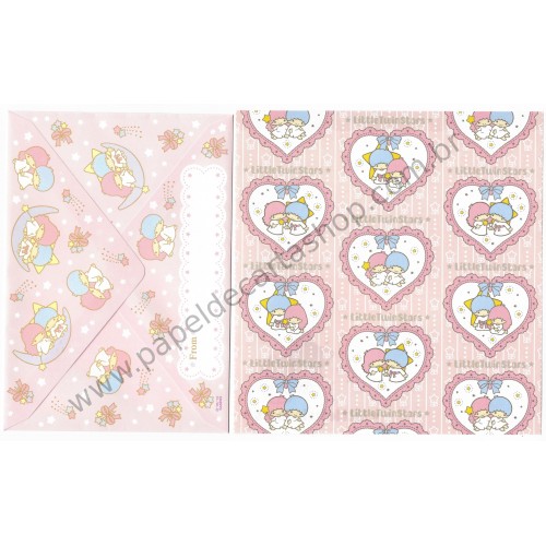 Ano 2013. Conjunto de Papel de Carta Little Twin Stars Smiles I Sanrio