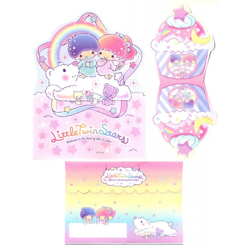 Ano 2020. Kit 2 Conjuntos de Papel de Carta Little Twin Stars Sanrio