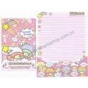 Ano 2011. Conjunto de Papel de Carta Little Twin Stars Kiki & Lala 3 Sanrio