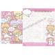 Ano 2011. Conjunto de Papel de Carta Little Twin Stars Kiki & Lala 4 Sanrio