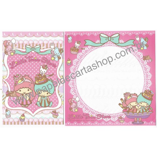 Ano 2012. Kit 4 Conjuntos de Papel de Carta Little Twin Stars Sweets Sanrio