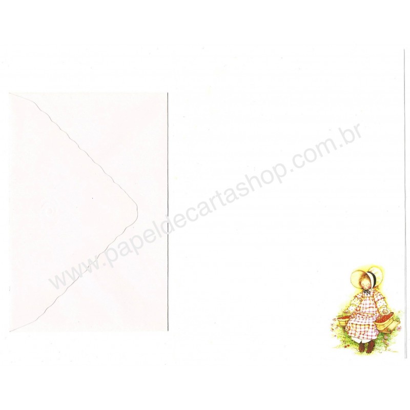 Conjunto de Papel de Carta Antigo Importado Holly Hobbie P05