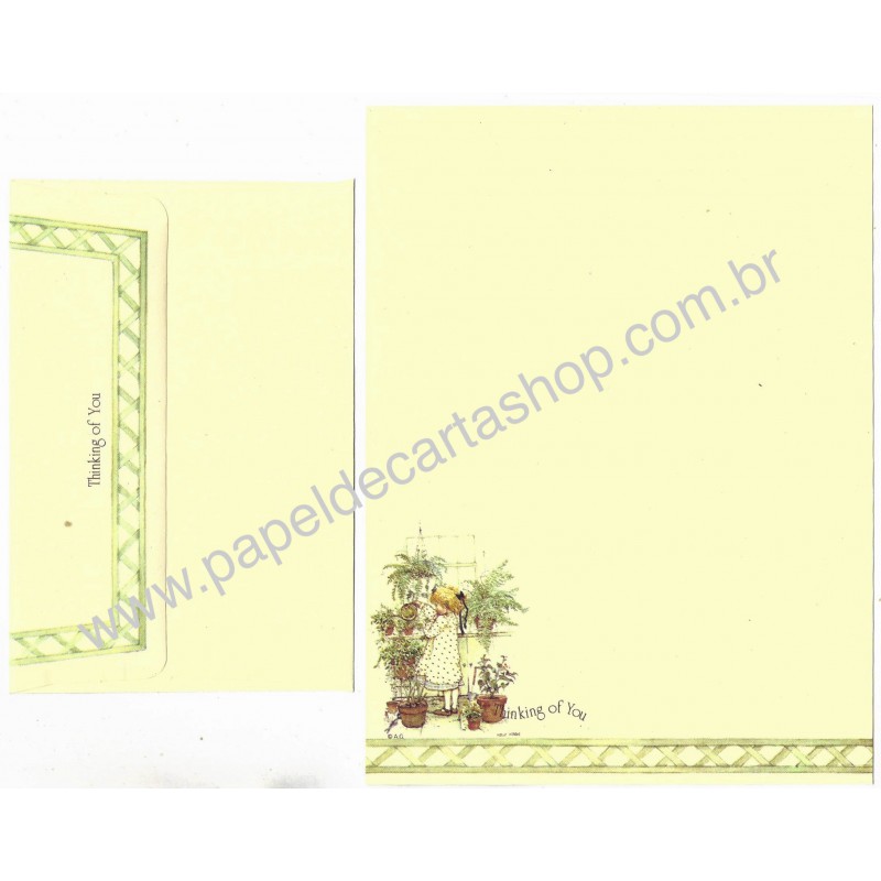 Conjunto de Papel de Carta Antigo Importado Holly Hobbie M88