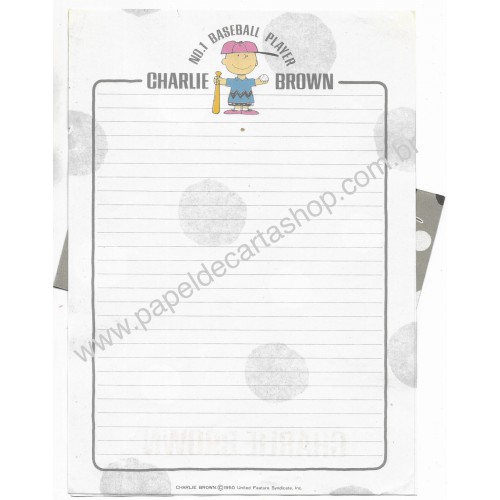 Conjunto de Papel de Carta Charlie Brown Antigo Peanuts japan