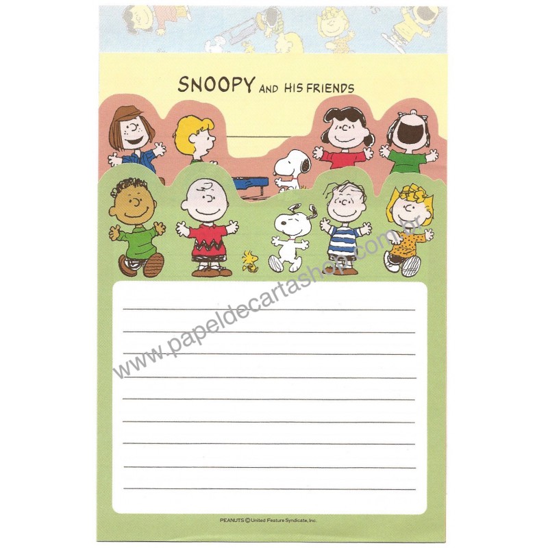 Kit 4 Papéis de Carta Snoopy & His Friends II Vintage Peanuts Hmk