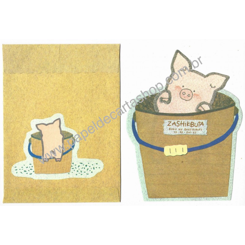 Ano 1984. Conjunto de Papel de Carta Zashikibuta Sanrio Vintage