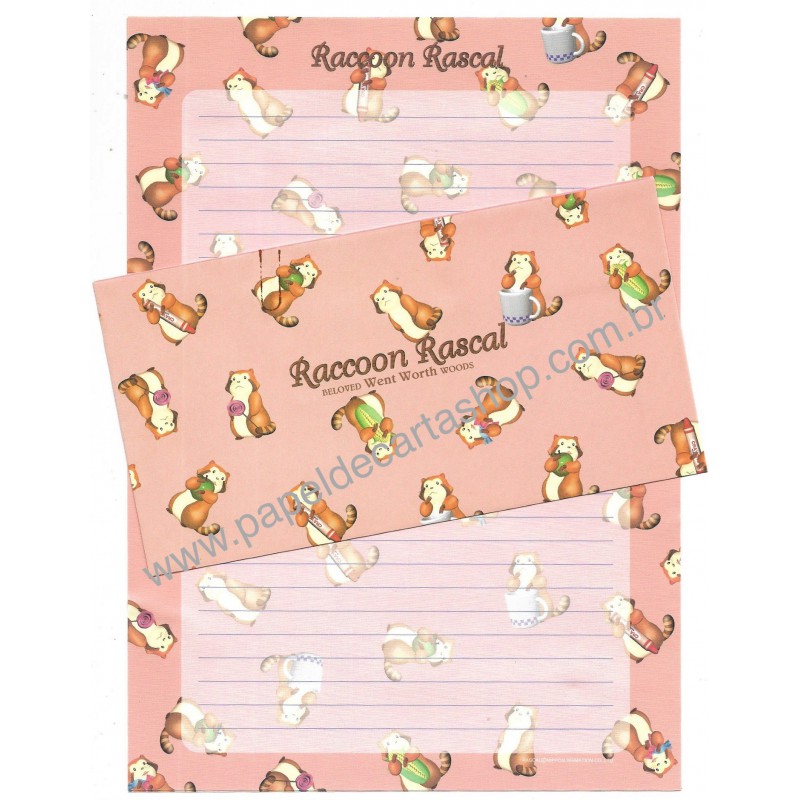 Conjunto de Papel de Carta Raccoon Rascal CVM Nippon Animation Co