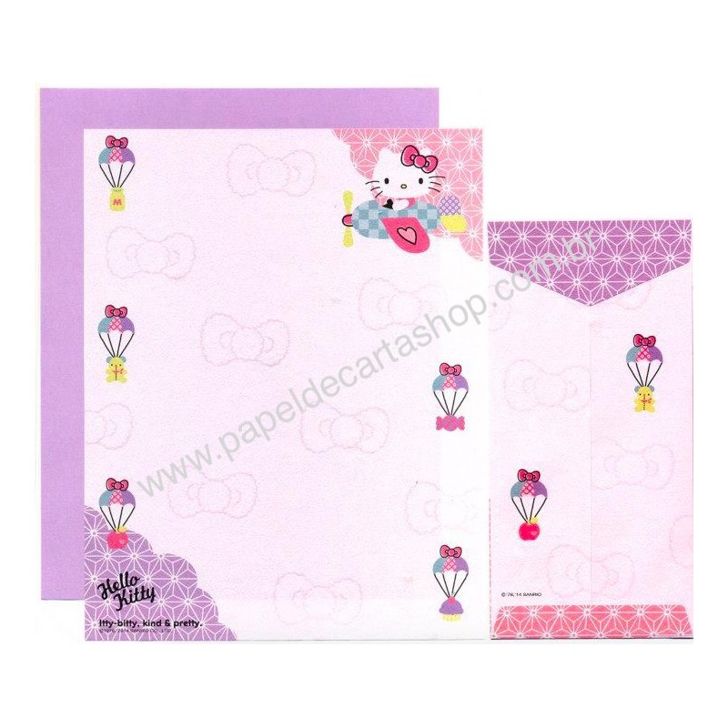 Ano 2014. Conjunto de Papel de Carta Hello Kitty Made In Japan CLL Sanrio