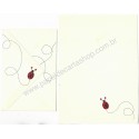 Conjunto de Papel de Carta Antigo Importado Lady Bug