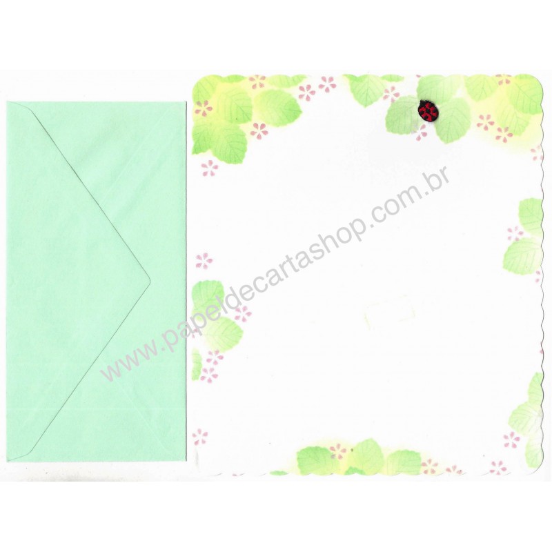 Conjunto de Papel de Carta Antigo Importado Lady Bug Hallmark