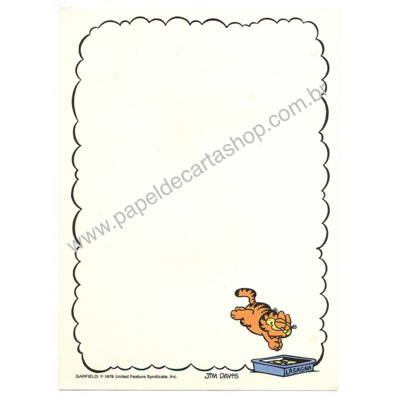 Papel de Carta Garfield Lasagna - Paws