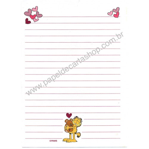 Papel de Carta Garfield Bear - Paws