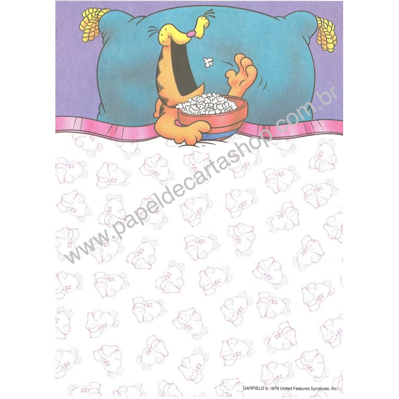 Papel de Carta Garfield Cat Naps Pop Corn - Paws