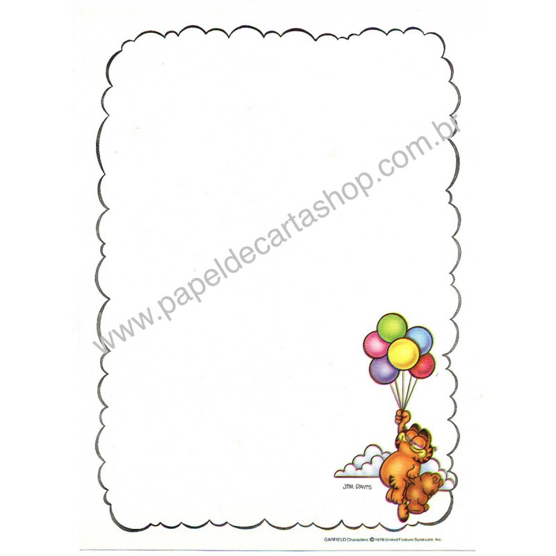 Papel de Carta Garfield Stick With Me - Paws