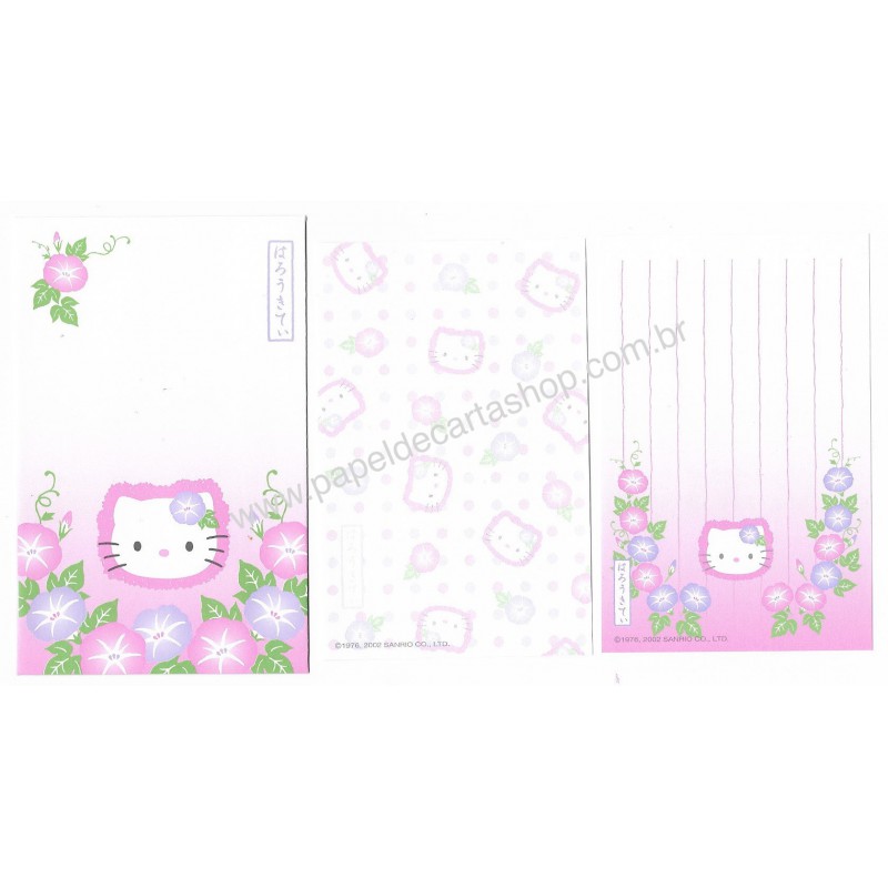 Ano 2002. Conjunto de 2 Mini Papéis de Carta Regional Kitty