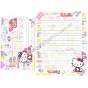 Ano 2002. Conjunto de Papel de Carta Hello Kitty & Cor Sanrio