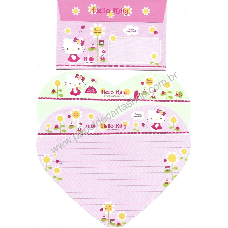 Ano 2009. Conjunto de Papel de Carta Hello Kitty Sunny Days Sanrio