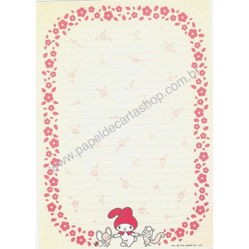 Ano 1976. Papel de Carta My Melody Daisies Vintage Sanrio