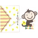 Conjunto de Papel de Carta Importado Alpha Point Monkey Dreams DC