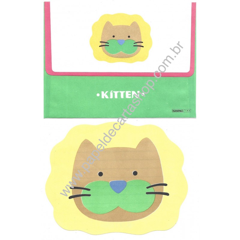 Conjunto de Papel de Carta Antigo PERFUMADO KITTEN Lion NANPAO Sweden