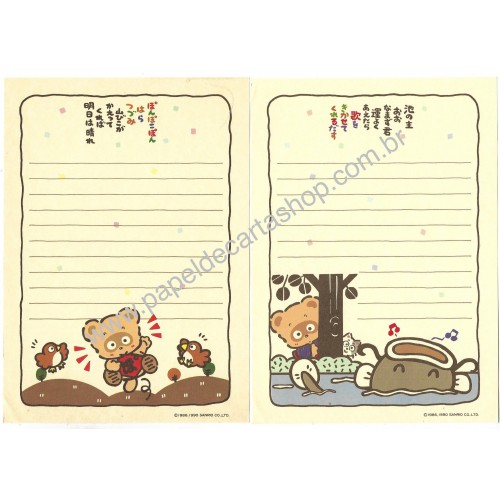 Ano 1990. Conjunto de Papel de Carta Pokopon’s Diary Sanrio Vintage