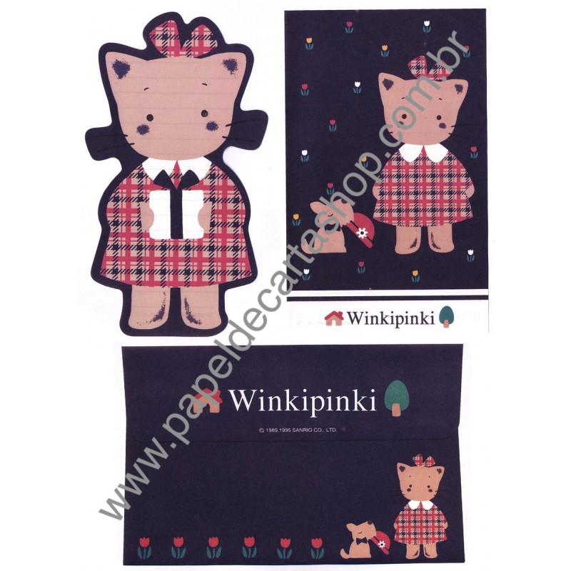 Ano 1995. Conjunto de Papel de Carta Winkipinki DCAZ Sanrio