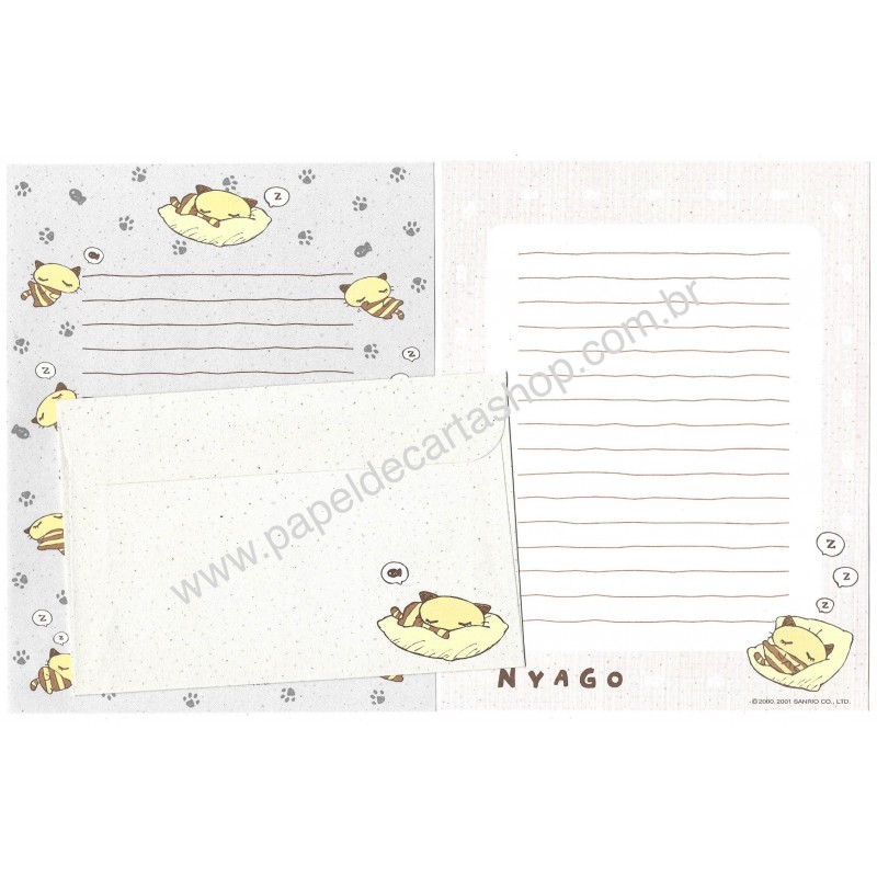 Ano 2001. Conjunto de Papel de Carta Nyago Dupla Sanrio